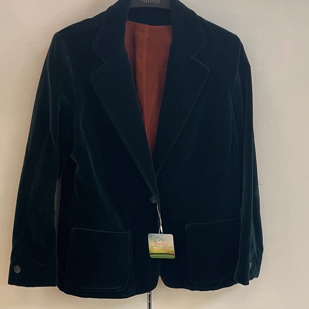 Vintage Dark Green Velvet Blazer